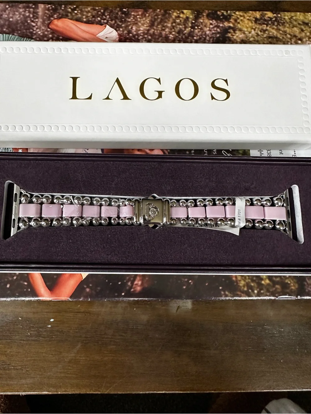 Lagos Smart Caviar Pink Ceramic Apple™ Watch Bracelet, 42-44mm